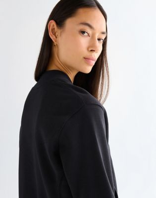 Regular Aviator Sweatshirt in Black