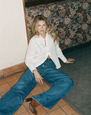 Wrangler Regular Drama Collar Shirt biały znoszony