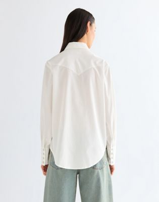 Regular Drama Collar Shirt in Worn White