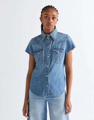Wrangler obcisłe Stylized Lightweight Western Shirt Hazy Horizon