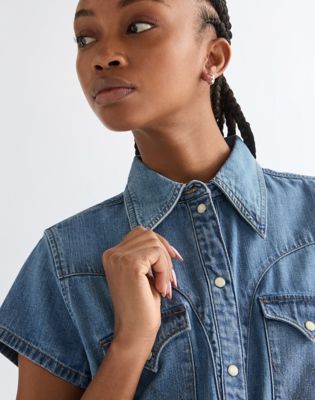Slim Stylized Lightweight Western Shirt in Hazy Horizon