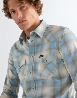 Wrangler Regular Western Shirt niebieski Tan