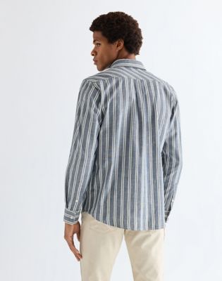 Wrangler Regular Chambray Shirt Dark Stripe