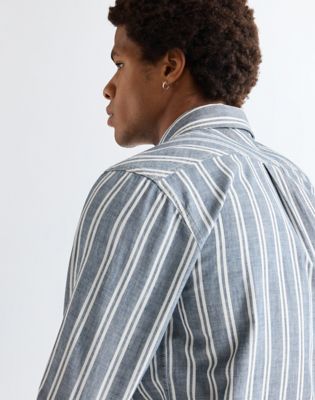 Regular Chambray Shirt in Dark Stripe