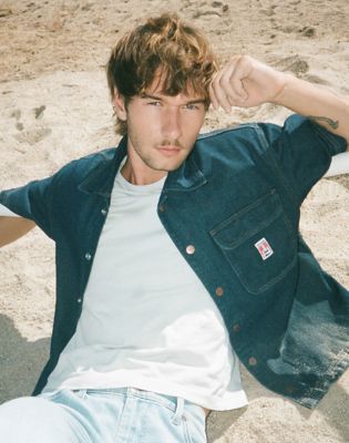 Wrangler Relaxed Szorty Sleeve koszula wierzchnia Rinse