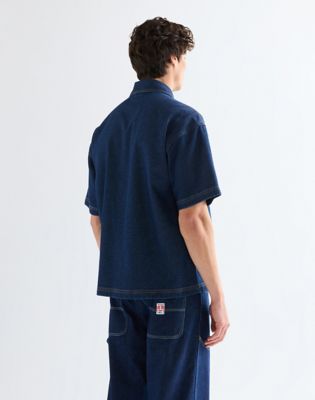 Relaxed Short Sleeve Overshirt in Rinse