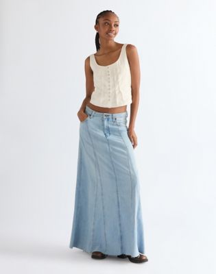 Slim Pleated Corset Top in Worn White