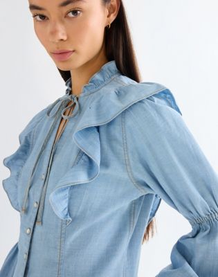 Wrangler obcisłe Romance Lightweight Bluzka Manor niebieski