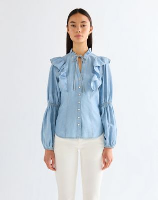 Wrangler obcisłe Romance Lightweight Bluzka Manor niebieski