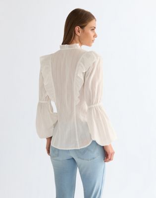 Slim Romance Blouse in Worn White