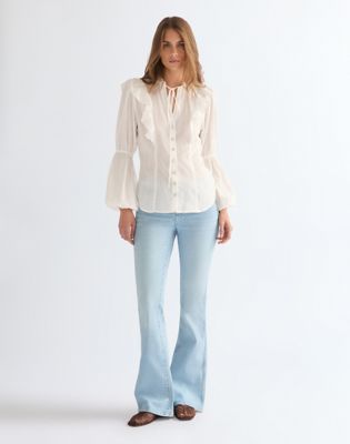 Chemise Femme Wrangler Wrancher - Manches Longues - Bleu Uni - Taille XL