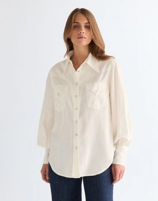 Wrangler Relaxed Exaggerated Western biały znoszony