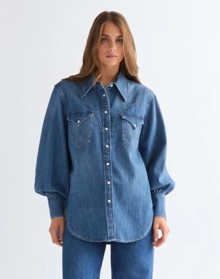 Wrangler Relaxed Exaggerated Western Lightweight Shirt Court Classic