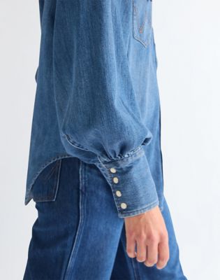 Relaxed Lightweight Exaggerated Western Shirt in Court Classic