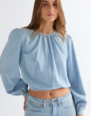 Relaxed Lightweight Drift Knot Blouse in Aurora