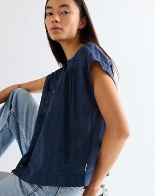 Wrangler Relaxed Drop Shoulder Shirt granatowy