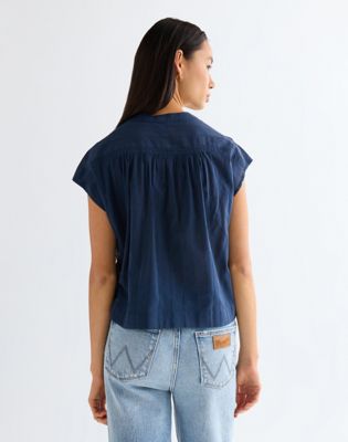 Relaxed Drop Shoulder Shirt in Navy