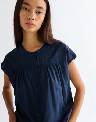 Relaxed Drop Shoulder Shirt in Navy
