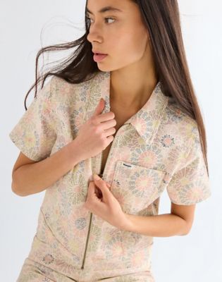 Slim Shirt Jacket in Firework Floral