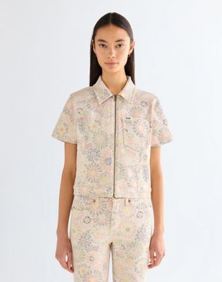 Slim Shirt Jacket in Firework Floral