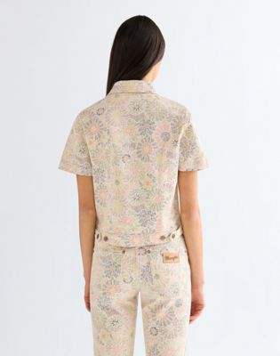 Slim Shirt Jacket in Firework Floral
