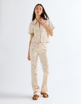 Slim Shirt Jacket in Firework Floral