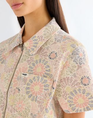 Slim Shirt Jacket in Firework Floral