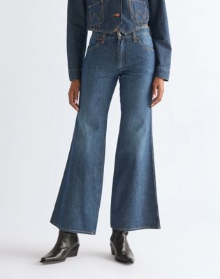 Wrangler 70S Lightweight Jeansy z rozszerzanymi nogawkami Western Nightfall