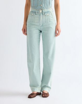 Sleek Barrel Lightweight Jean in Pale Denim
