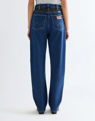Patched Chap Barrel Jean in Shadow Stitch