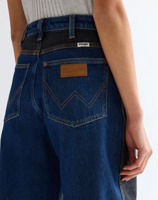 Patched Chap Barrel Jean in Shadow Stitch