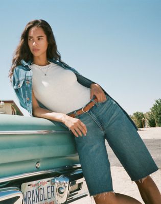 Wrangler Low Rise Loose Jort Stormy Dust