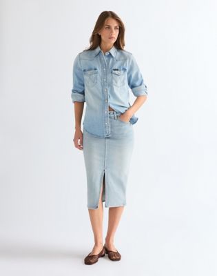 Slim Pencil Skirt in Sagebrush