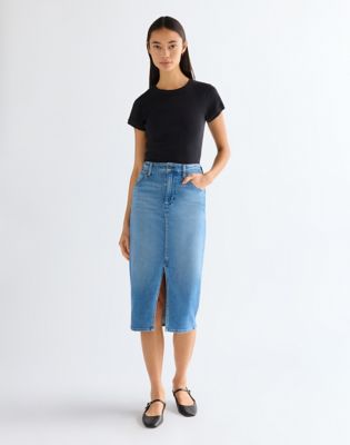 Slim Pencil Lightweight Skirt in Hazy Horizon
