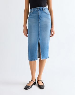 Slim Pencil Lightweight Skirt in Hazy Horizon