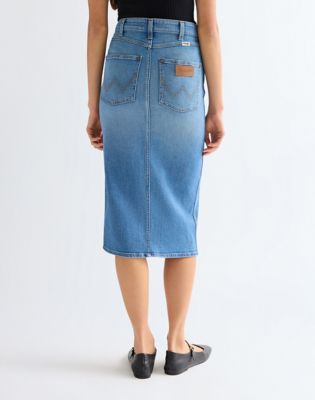 Slim Pencil Lightweight Skirt in Hazy Horizon