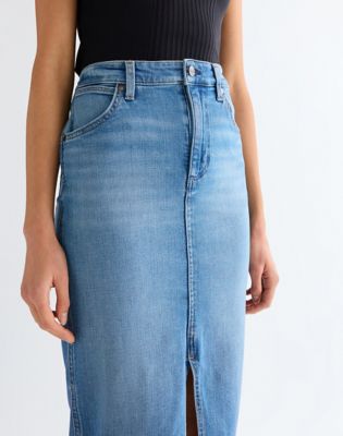 Slim Pencil Lightweight Skirt in Hazy Horizon