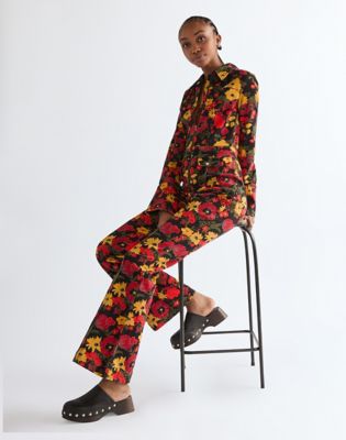 Slim Retro Catsuit in Antique Bloom