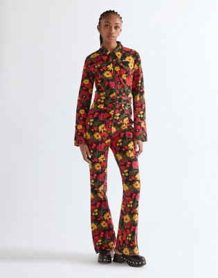 Slim Retro Catsuit in Antique Bloom