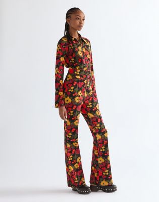 Slim Retro Catsuit in Antique Bloom