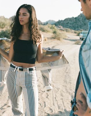 Wrangler 70S Jeansy z rozszerzanymi nogawkami Multi niebieski Stripe