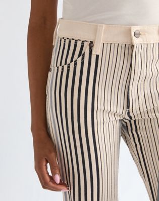 70s Flare Jean in Multi Blue Stripe