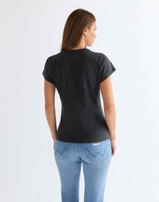Slim Shrunken Band Tee in Faded Black