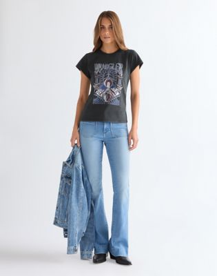 Slim Shrunken Band Tee in Faded Black