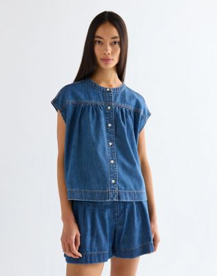 Relaxed Lightweight Drop Shoulder Shirt in Mystic Tide