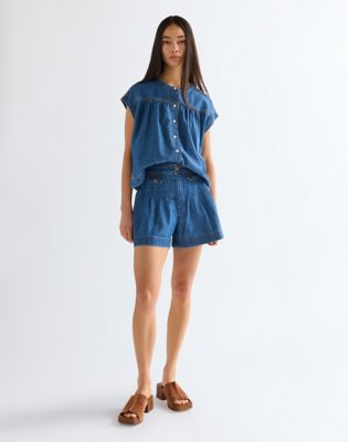Relaxed Lightweight Drop Shoulder Shirt in Mystic Tide