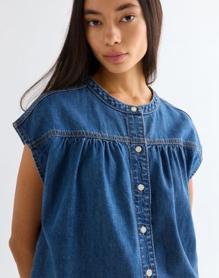 Relaxed Lightweight Drop Shoulder Shirt in Mystic Tide