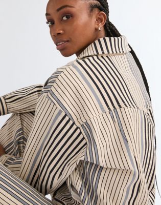 Relaxed Cowgirl Jacket in Multi Blue Stripe