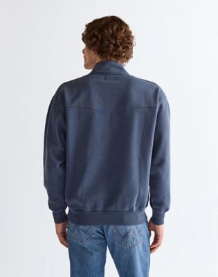 Wrangler Half Zip Bluzashirt granatowy