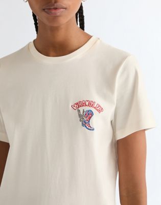 Slim Sign Off Tee in Worn White